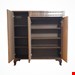     جاکفی سه درب تک کشو ۴ طیقه جنس ملامینه درها ‌کیوم و با دستگیره نوار pvc   3میل ابعاد 90×32×95پایه ها گنبدی و لولای آرام بند برای دربها 