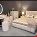   سرویس خواب دونفره جنس ملامینه روکش پارچه دیاموند ابعاد تخت 200×160×115سرویس شامل: تخت دو نفره _۲تاکفی تخت_پاتختی _میز آرایش_قاب آینه_صندلی دارای رنگبندی پارچه زیرکار اسفنج کار شده 