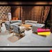 مبل راحتی مینیمال مدل کاپر ۷ نفره 3+2+1+1یک تک چوبی و یک تک پارچه ای اسکلت چوب روسی نشیمن اسفنج ۳۵ کیلوییپارچه،هانزو کاناپه ۲ نفره شزلون دارای رنگبندی چوب و پارچه 