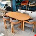  میز و صندلی ناهارخوری مدل اچ 6 نفره جنس چوب توسکاابعاد 80×90×15534×34×50کف اسفنجپارچه دیاموند صفحه میز قابل جدا شدن دارای نشیمن اسفنج دارای رنگبندی چوب و پارچهپارچه هانزو