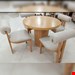   میز و صندلی ناهارخوری مدل تی6نفرهجنس چوب روس ابعاد 90×155×8034×34×50کف اسفنجپارچه دیاموند صفحه میز قابل جدا شدن دارای نشیمن اسفنجدارای رنگبندی چوب و پارچهپارچه هانزو