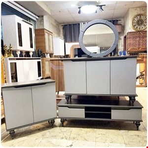 ست میز تلویزیون میز کنسول وآینه و جاکفشی مدل کلاسیک (4عددی)