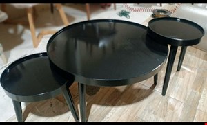 میز جلومبلی و عسلی گرد مدل لبه دار(3تکه)