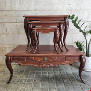 میز جلومبلی و عسلی مدل پیچک _4عددی